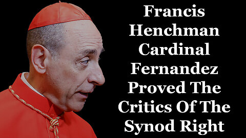 Francis Henchman Cardinal Fernandez Proved The Critics Of The Synod Right