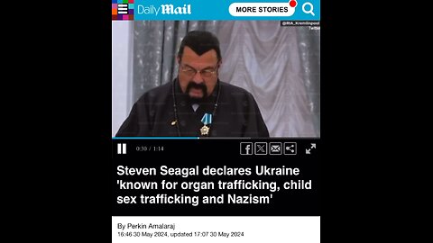 Steven Seagal declares Ukraine a organ trafficking, child trafficking, and Nazis state