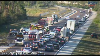 A multi-vehicle crash involving a dump truck is causing 19 miles of traffic on I-75