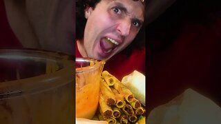 EATING BURRITOS TAQUITOS AND CHEESE SAUCE asmr mukbang 먹방