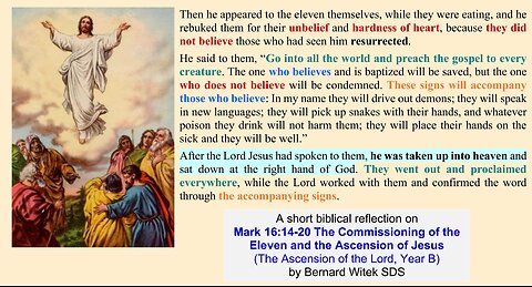Mark 16:14-20 The Commissioning of the Eleven and the Ascension of Jesus