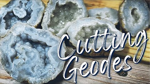 CRYSTALS Found Inside Geodes | Cutting Geodes on my Lapidary Saw