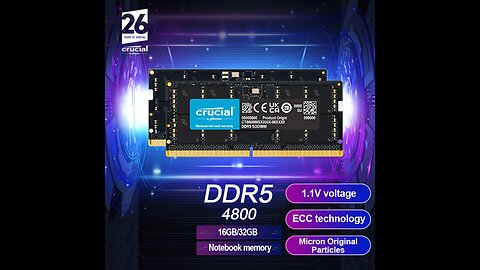 Crucial RAM 8GB 16GB 24GB 32GB 48GB DDR5 4800MHz 5600MHz SODIMM 1.1V CL40 CL46