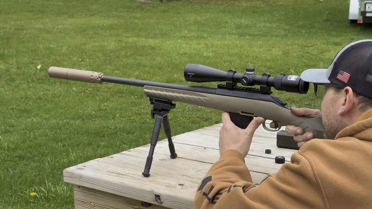 Rugged Obsidian9 Suppressor on Ruger American 350 Legend Rifle