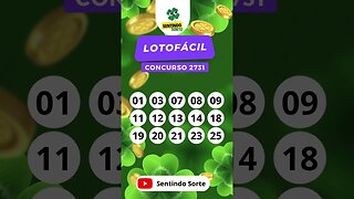 🍀 Resultado LOTOFACIL 2731 | Sentindo Sorte #shorts