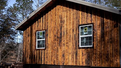 CABIN EXTERIOR HALF COMPLETED | OFF GRID TIMBER FRAME | WOODWORK