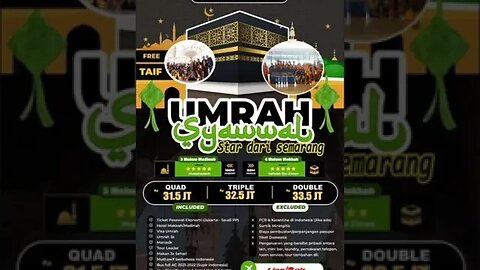 Paket Umrah Hemat 8 Mei 2023 Start dari Semarang Seat terbatas