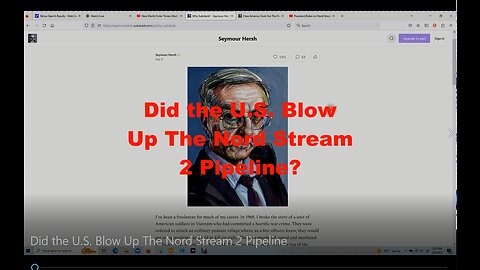 New World Order Times: Did the U.S. Blow Up the Nordic Stream 2 Pipeline? 2/9/23