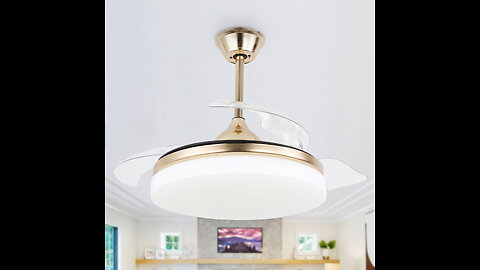 42 Inch Modern Retractable Ceiling Fans with Light Smart Bluetooth Music Player Chandelier 7 Co...