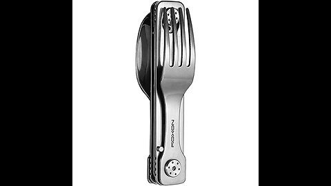 Caliber Gourmet Tactical Stainless Steel Folding Butterfly Knife Style Utensil, Fork, Spoon, Bo...