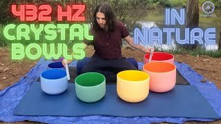 432Hz Crystal Bowls In Nature - Calming & Melodic Singing Bowls - Attune to Nature - Birds - 40mins