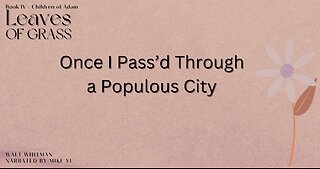 Leaves of Grass - Book 4 - Once I Pass'd Through a Populous City - Walt Whitman
