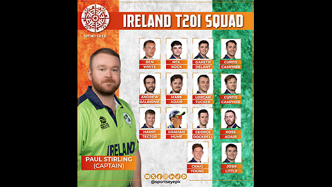 ICC T20 Cricket World Cup Squad | Ireland Cricket Team! 🏏 🌟