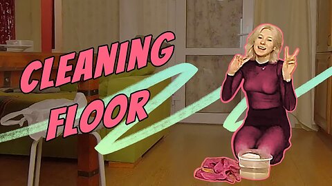 360° VR Revolutionary Floor Makeover: Scrubbing for Sparkling Clean Floors In A Cute Outfit!