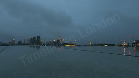 The City from Hatton Garden with rain and rolling clouds