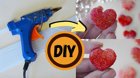 Tutorial on how to make a heart out of glue sticks and glitter / DIY / Valentine's Day