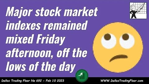 Major stock market indexes remained mixed Friday afternoon, off the lows of the day