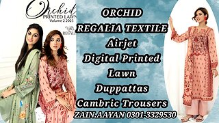 Orchid digital print lawn regalia || ZAIN.AAYAN COLLECTION ||