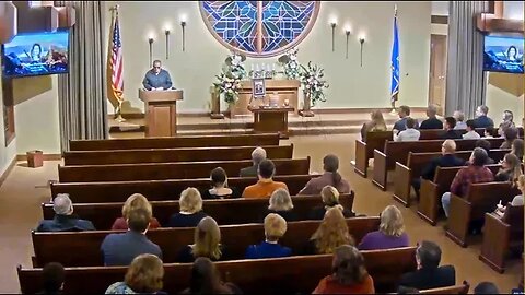 Jim speaking at Karen's service.