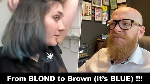 From BLOND to BROWN but it is BLUE now!!! #hairdresser reacts to hair fails