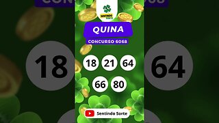 🍀Resultado QUINA 6068 | Sentindo Sorte #shorts