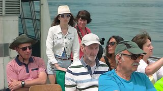 group of tourists woman on boat taking photos SBV 317846893 HD