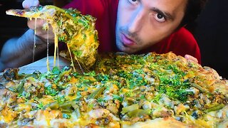 NACHO CHICKEN GHOST PEPPER CHEESE SAUCE CACTUS PIZZA ! * ASMR NO TALKING * | NOMNOMSAMIMEBOY