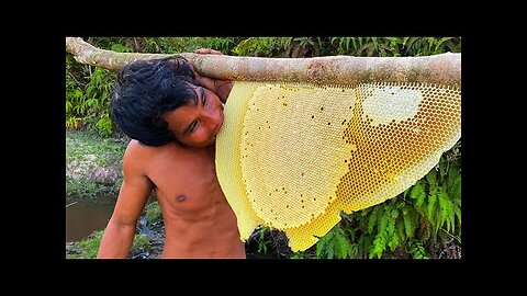 Million Dollars Skill! Brave Millionaire Harvesting Honey Beehive by Hands