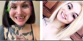 Texas woman covered in TATTOOS and with black ink injected eyes reveals how she looked like BEFORE