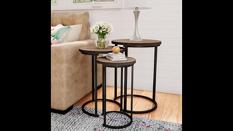 Coffee Table Round, Sturdy Side Tables and Durable End Table Easy Assembly, Modern Sofa Table f...