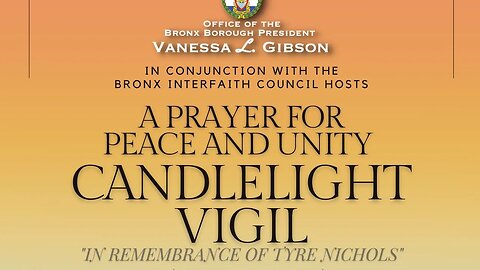 A prayer for peace& unity candlelight vigil in Remembrance of #tyrenichols Bronx Borough Hall 2/1/23