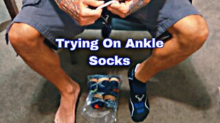 Athletic Ankle Socks Try On