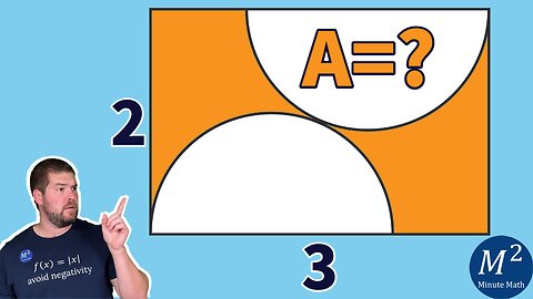 2 Half Circles in a Rectangle, Can you find the area of the shaded region? | Minute Math #geometry