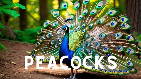 Peacock Dance: Feathers Open, 4K Footage, Bird Sounds, Relaxing Music