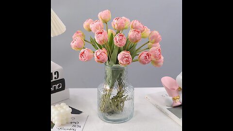 SALE!! 7Pcs/Bouquet Artificial Flower Silk Tulip Baked Fake Plant