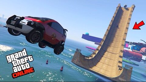 gta v mega ramp car testing 🏎️