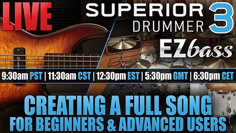 Toontrack's Superior Drummer 3 and EZBass | live stream | May 4th 2024 | full song from scratch