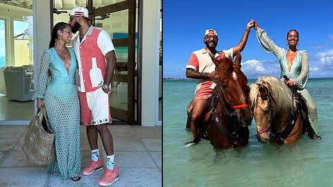 Swizz Beatz & Wife Alicia Keys Ride Horses In The Ocean During Her 42nd B-Day Baecation! 🐎