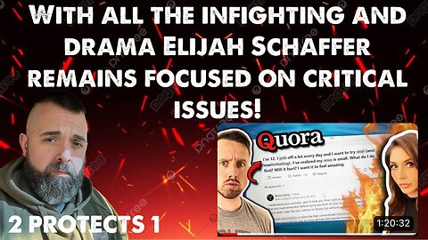 With all the infighting and drama Elijah Schaffer remains focused on critical issues!