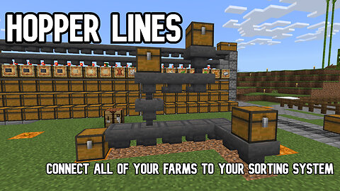 Hopper Lines and Connecting your Farms to your Automatic Item Sorter Minecraft Bedrock 1.19 MCPE