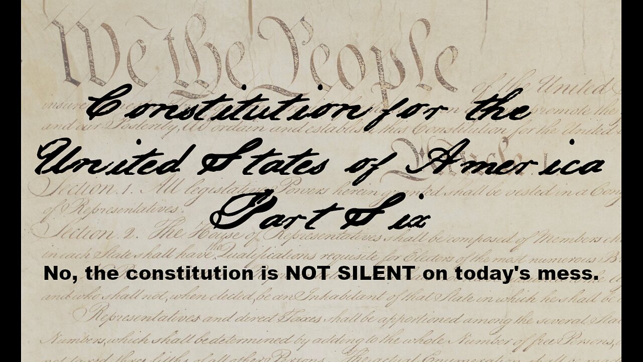 Consitution Letters Constitution Series, Part Six - The Constitution is not a silent letter