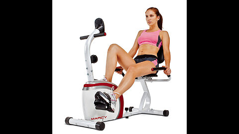 Marcy Recumbent Exercise Bike with Adjustable Seat and 8 Resistance Levels, 300 Pound Capacity...