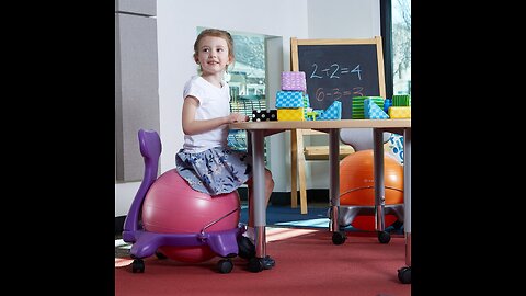 Gaiam Kids Stay-N-Play Children's Balance Ball - Flexible School Chair, Active Classroom Desk S...