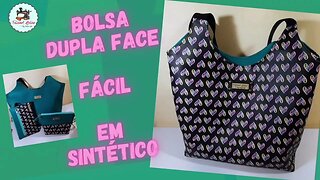 Bolsa Dupla Face Chique Fácil Pronta em 10 minutos #costuracriativa #bolsatutorial