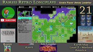 Sid Meier's Civilization | 1992 | Amiga | Warlord | EARTH | America - Episode #21 | Longplay