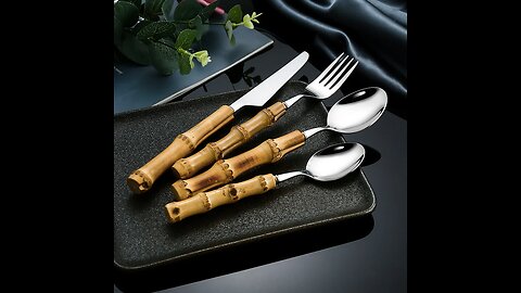 SALE!! Original Nature Bamboo Handle Stainless Steel Upscale Cutlery