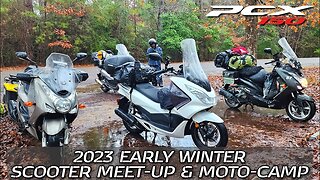 ROADTRIP: 2023 Early Winter Meet-up // Honda PCX150 Scooter Camping in the Rain!