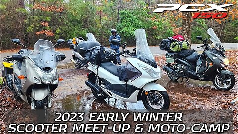 ROADTRIP: 2023 Early Winter Meet-up // Honda PCX150 Scooter Camping in the Rain!
