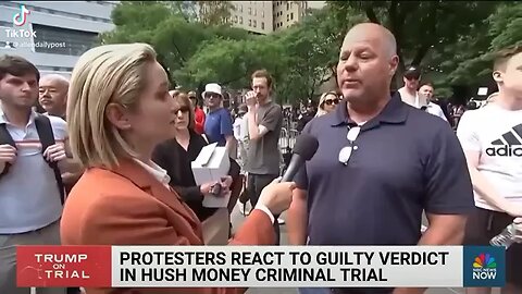 Trump supporter staunchly defends Trump outside of New York courthouse after guilty verdict