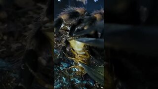 Mexican Red Knee Tarantula gets a big roach! 🕷🪳☠️